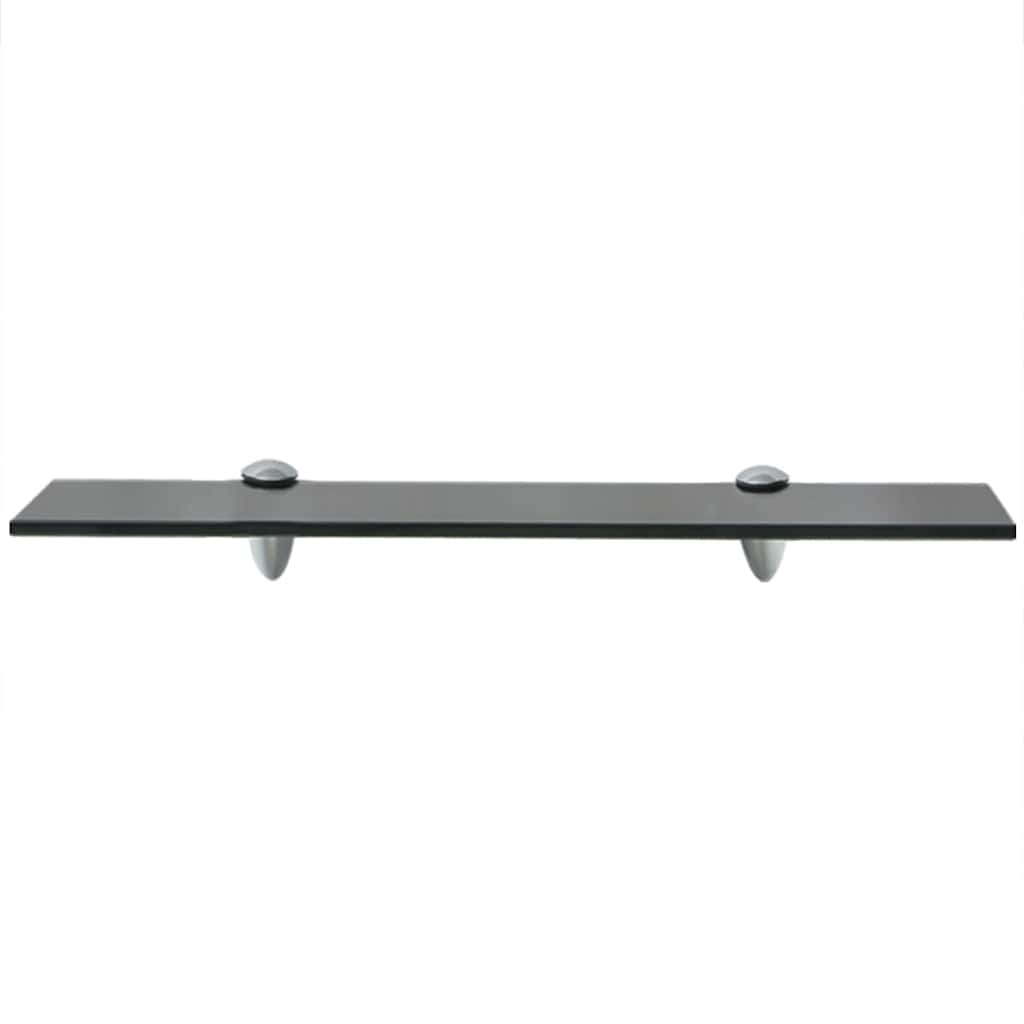 243788 vidaXL Floating Shelf Glass 50x20 cm 8 mm - Black - 50 x 20 x 0.8 cm