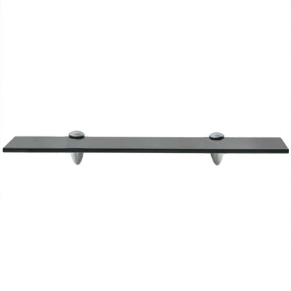 243788 vidaXL Floating Shelf Glass 50x20 cm 8 mm - Black - 50 x 20 x 0.8 cm