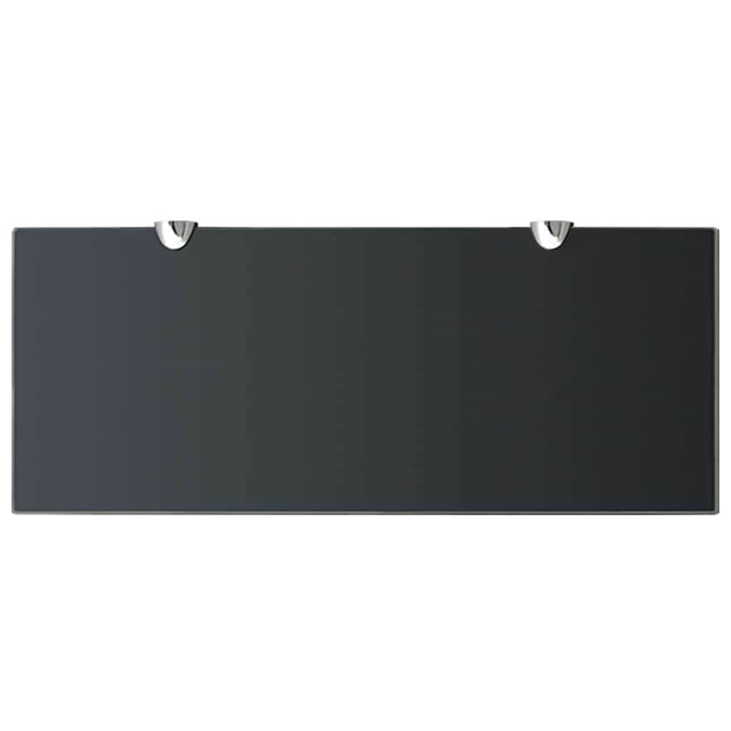 243788 vidaXL Floating Shelf Glass 50x20 cm 8 mm - Black - 50 x 20 x 0.8 cm