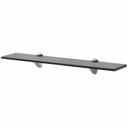 243789 vidaXL Floating Shelf Glass 60x20 cm 8 mm - Black - 60 x 20 x 0.8 cm