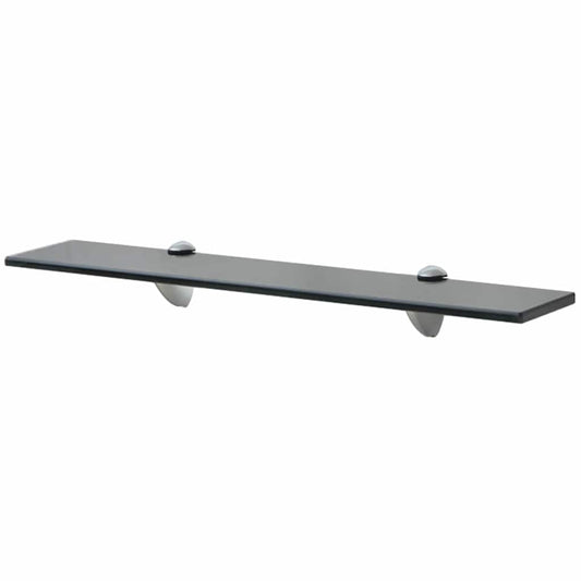 243789 vidaXL Floating Shelf Glass 60x20 cm 8 mm - Black - 60 x 20 x 0.8 cm