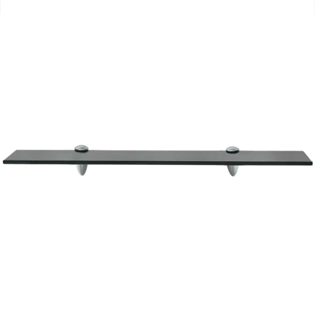 243789 vidaXL Floating Shelf Glass 60x20 cm 8 mm - Black - 60 x 20 x 0.8 cm