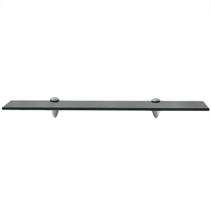 243789 vidaXL Floating Shelf Glass 60x20 cm 8 mm - Black - 60 x 20 x 0.8 cm