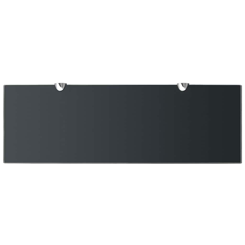 243789 vidaXL Floating Shelf Glass 60x20 cm 8 mm - Black - 60 x 20 x 0.8 cm