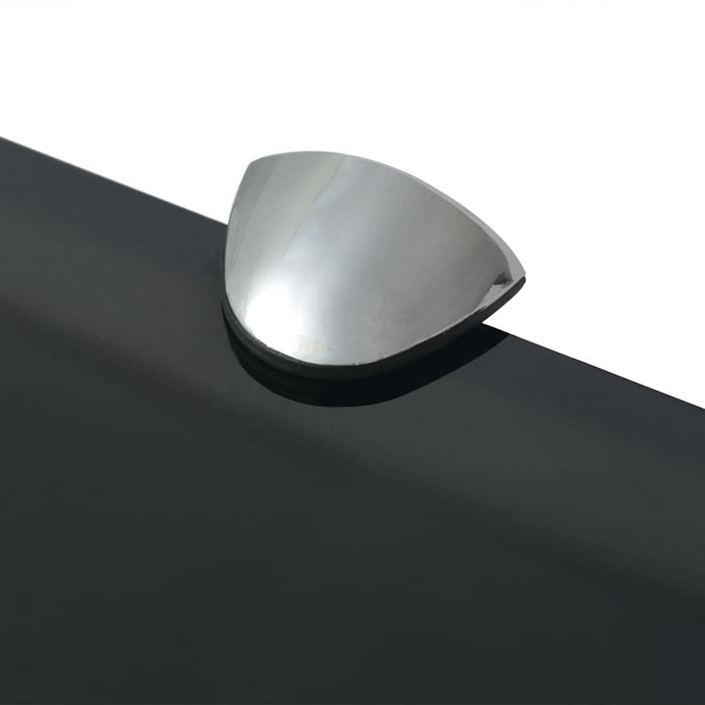 243789 vidaXL Floating Shelf Glass 60x20 cm 8 mm - Black - 60 x 20 x 0.8 cm
