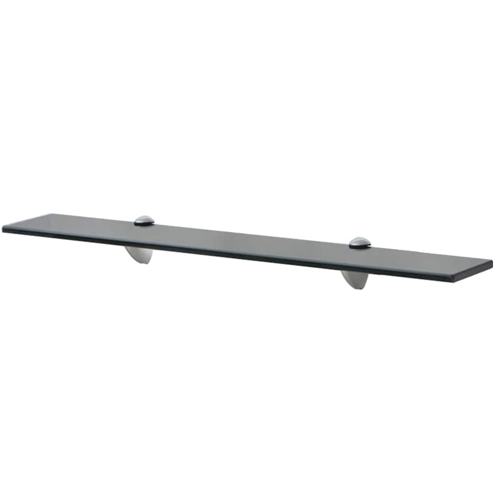 243790 vidaXL Floating Shelf Glass 70x20 cm 8 mm - Black - 70 x 20 x 0.8 cm