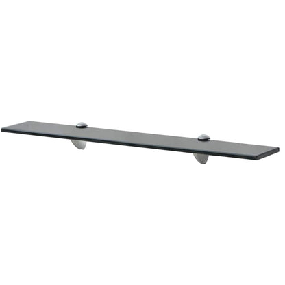 243790 vidaXL Floating Shelf Glass 70x20 cm 8 mm - Black - 70 x 20 x 0.8 cm