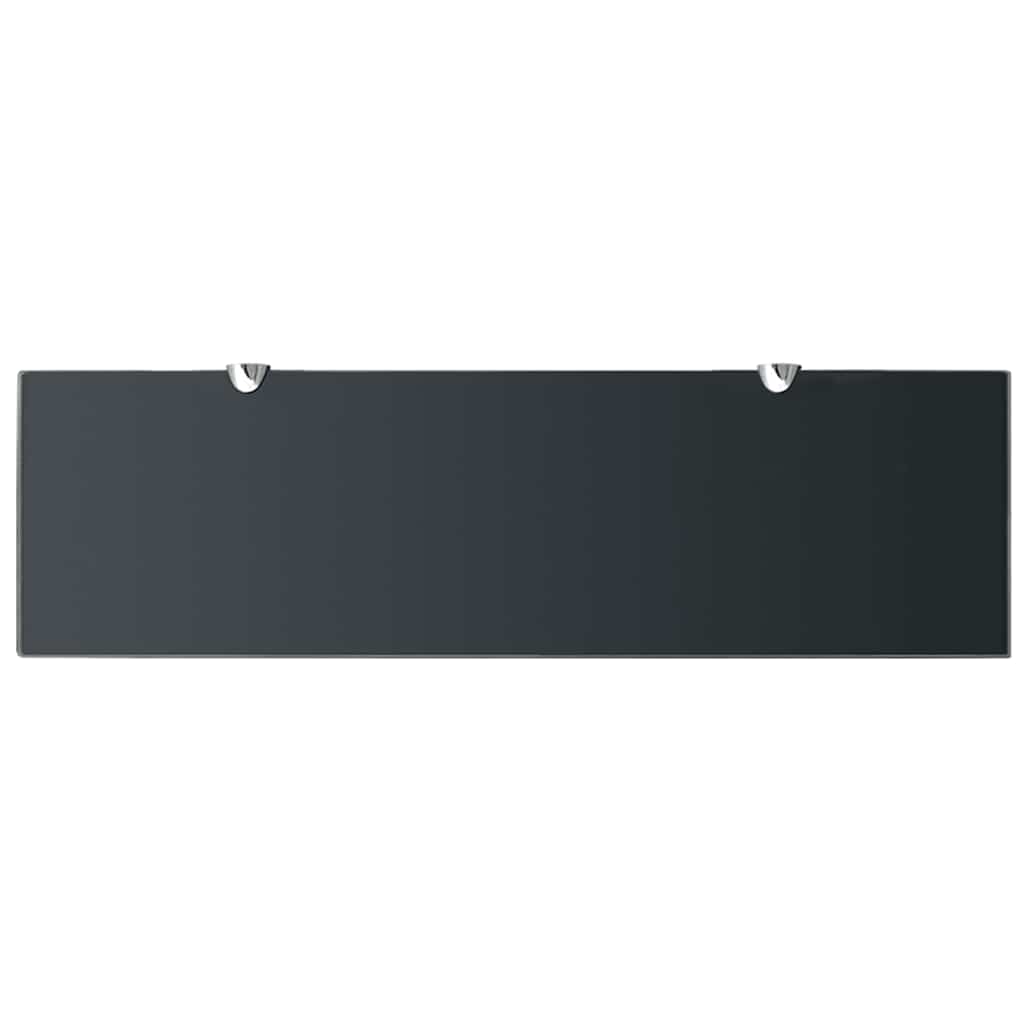 243790 vidaXL Floating Shelf Glass 70x20 cm 8 mm - Black - 70 x 20 x 0.8 cm