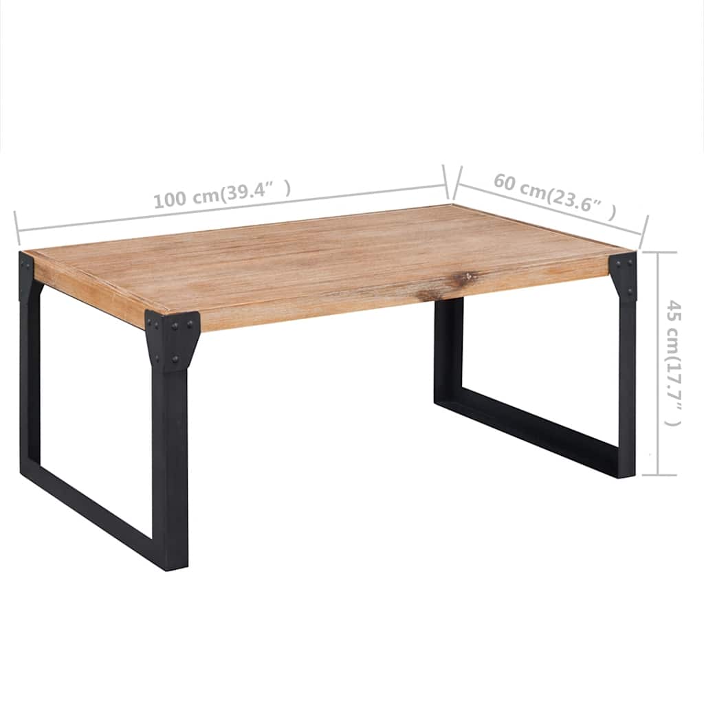 243914 vidaXL Coffee Table Solid Acacia Wood 100x60x45 cm - Brown