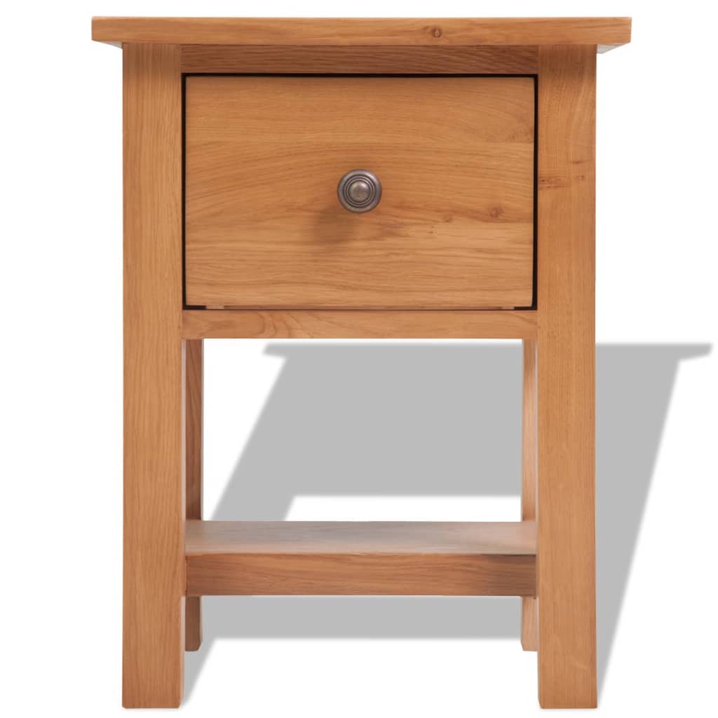 vidaXL Nightstand 36x30x47 cm Solid Oak Wood - Brown