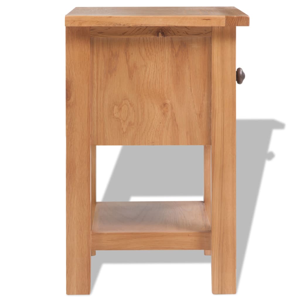vidaXL Nightstand 36x30x47 cm Solid Oak Wood - Brown