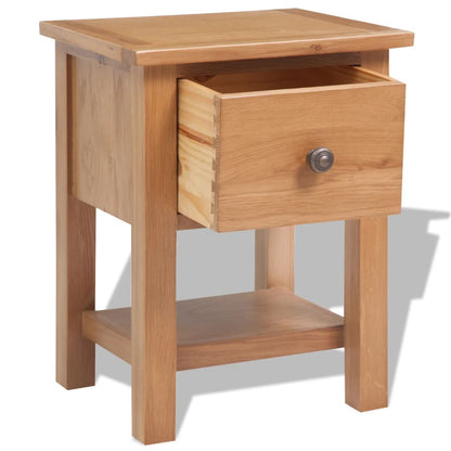 vidaXL Nightstand 36x30x47 cm Solid Oak Wood - Brown