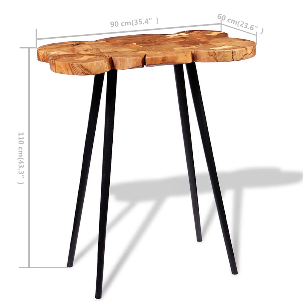 vidaXL Bar Table | Brown and Black | Solid Acacia wood and Iron | Industrial