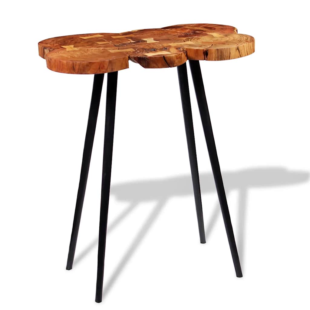 vidaXL Bar Table | Brown and Black | Solid Acacia wood and Iron | Industrial
