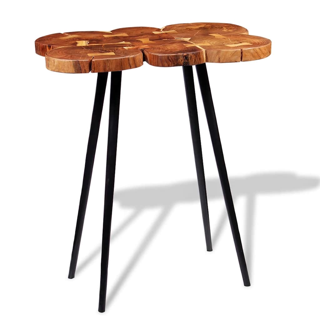 vidaXL Bar Table | Brown and Black | Solid Acacia wood and Iron | Industrial