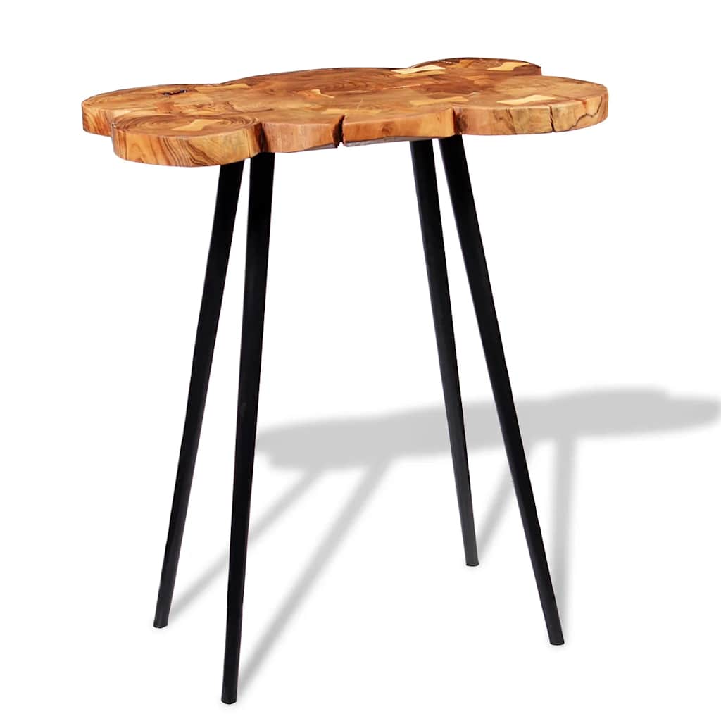 vidaXL Bar Table | Brown and Black | Solid Acacia wood and Iron | Industrial