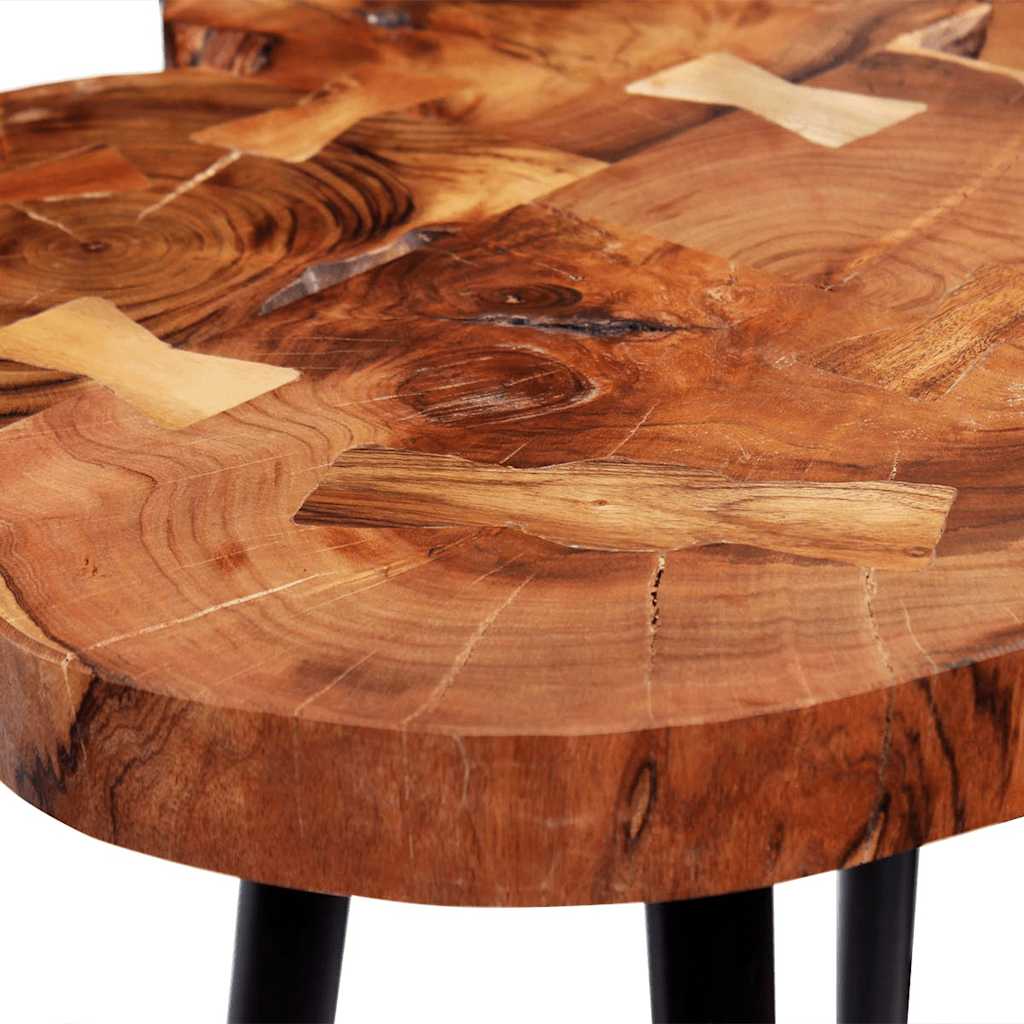vidaXL Bar Table | Brown and Black | Solid Acacia wood and Iron | Industrial