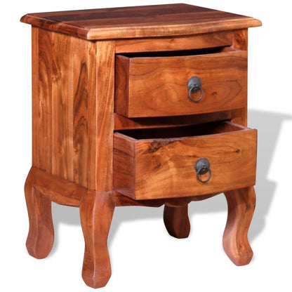 vidaXL Nightstands with Drawers 2 pcs Solid Acacia Wood - Brown