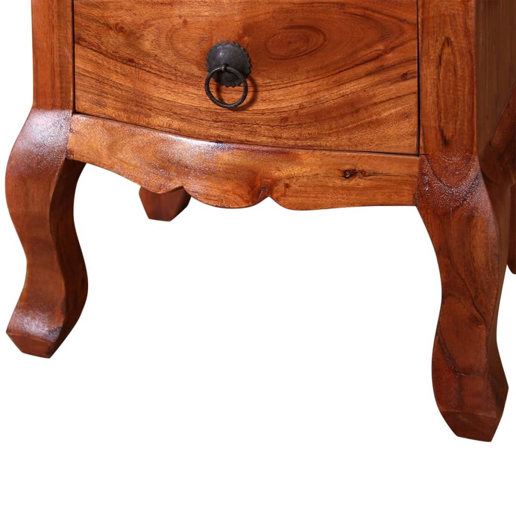 vidaXL Nightstands with Drawers 2 pcs Solid Acacia Wood - Brown