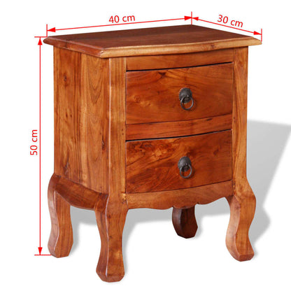 vidaXL Nightstands with Drawers 2 pcs Solid Acacia Wood - Brown