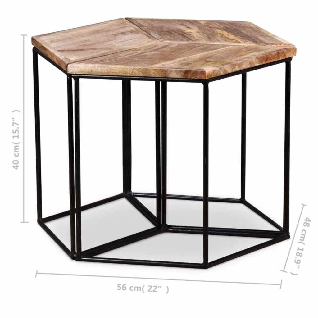 243976 vidaXL Coffee Table Solid Mango Wood 56x48x40 cm - Brown
