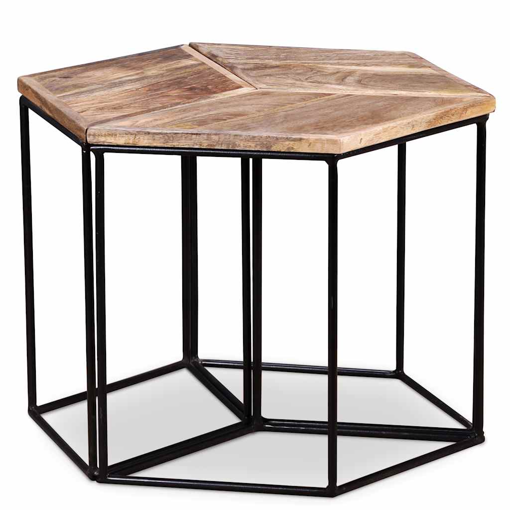 243976 vidaXL Coffee Table Solid Mango Wood 56x48x40 cm - Brown