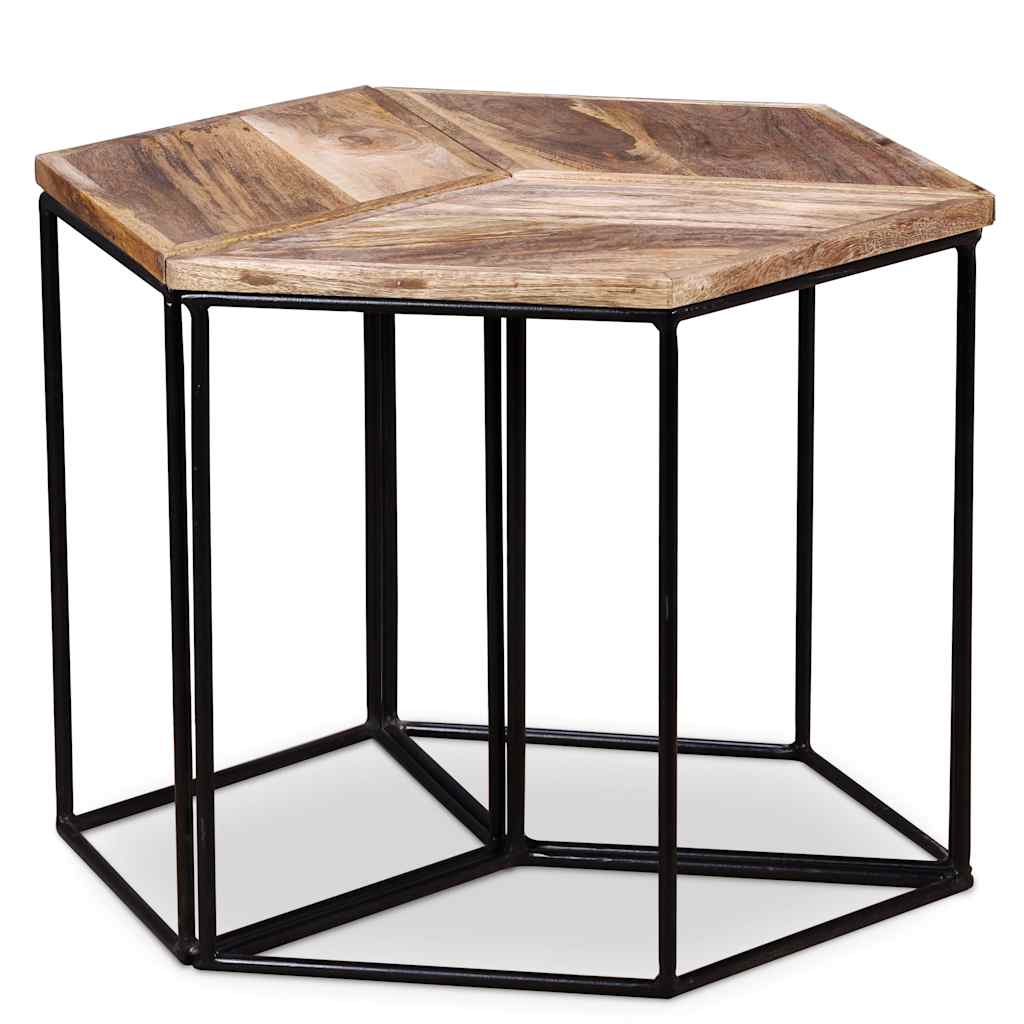 243976 vidaXL Coffee Table Solid Mango Wood 56x48x40 cm - Brown