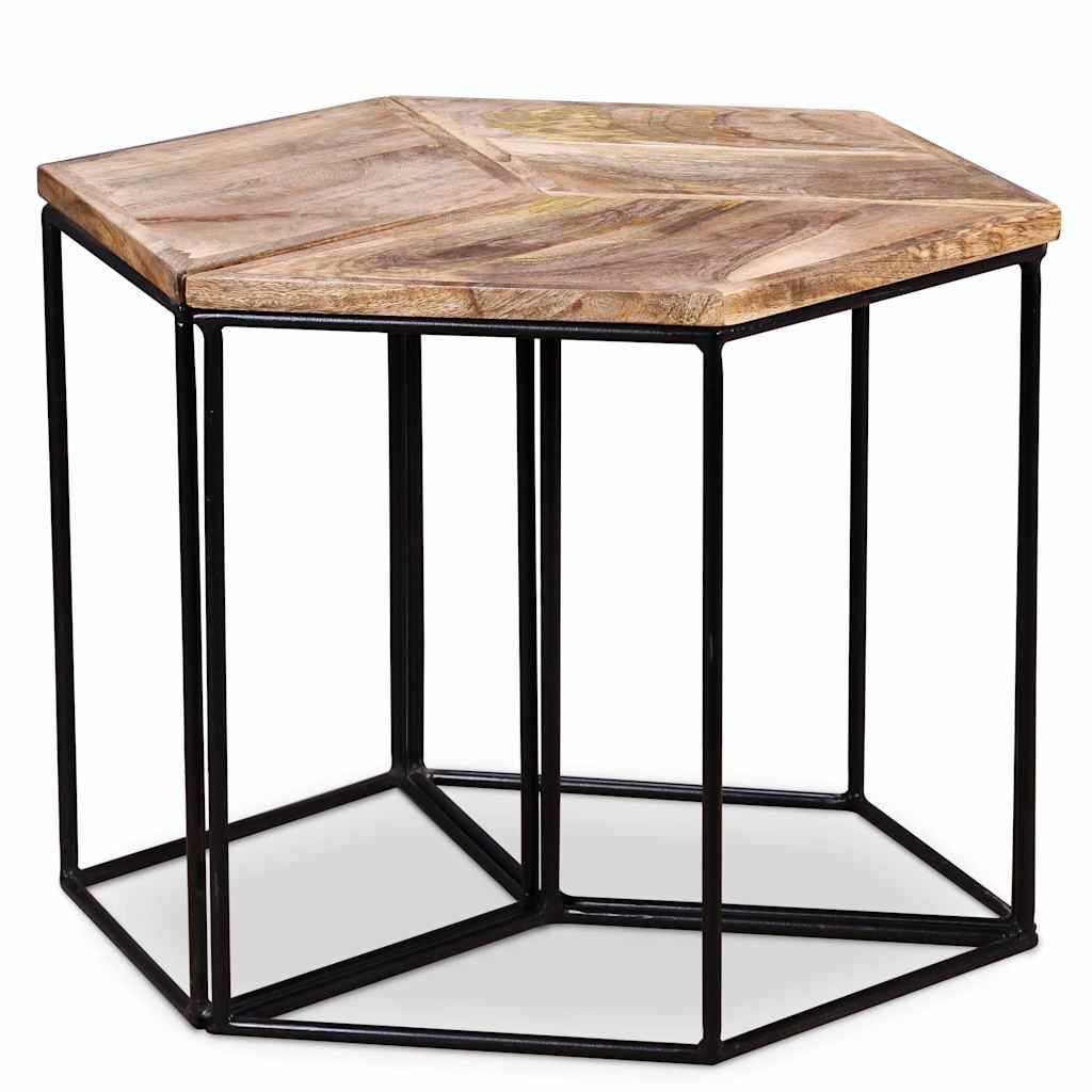 243976 vidaXL Coffee Table Solid Mango Wood 56x48x40 cm - Brown