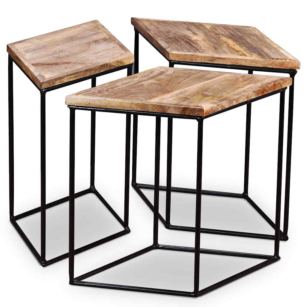 243976 vidaXL Coffee Table Solid Mango Wood 56x48x40 cm - Brown
