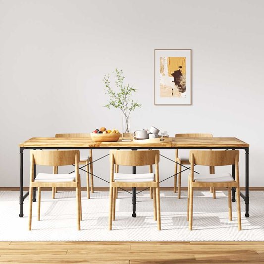 vidaXL Dining Table Solid Mango Wood 240 cm - Brown - 240 x 90 x 76 cm
