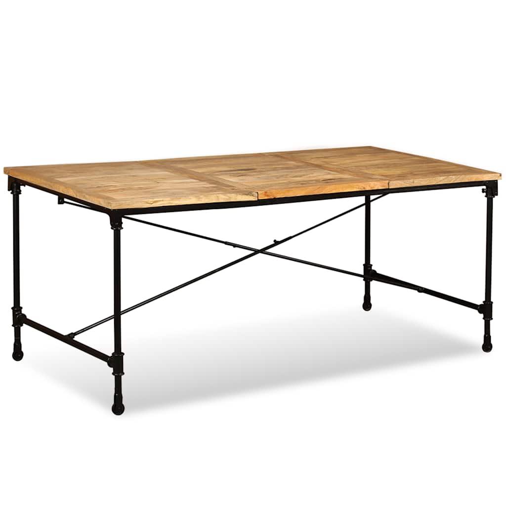 vidaXL Dining Table Solid Mango Wood 180 cm - Brown - 180 x 90 x 76 cm