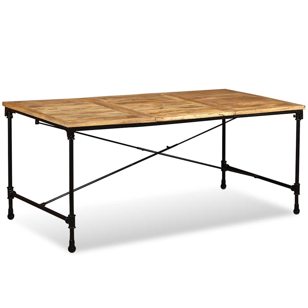 vidaXL Dining Table Solid Mango Wood 180 cm - Brown - 180 x 90 x 76 cm