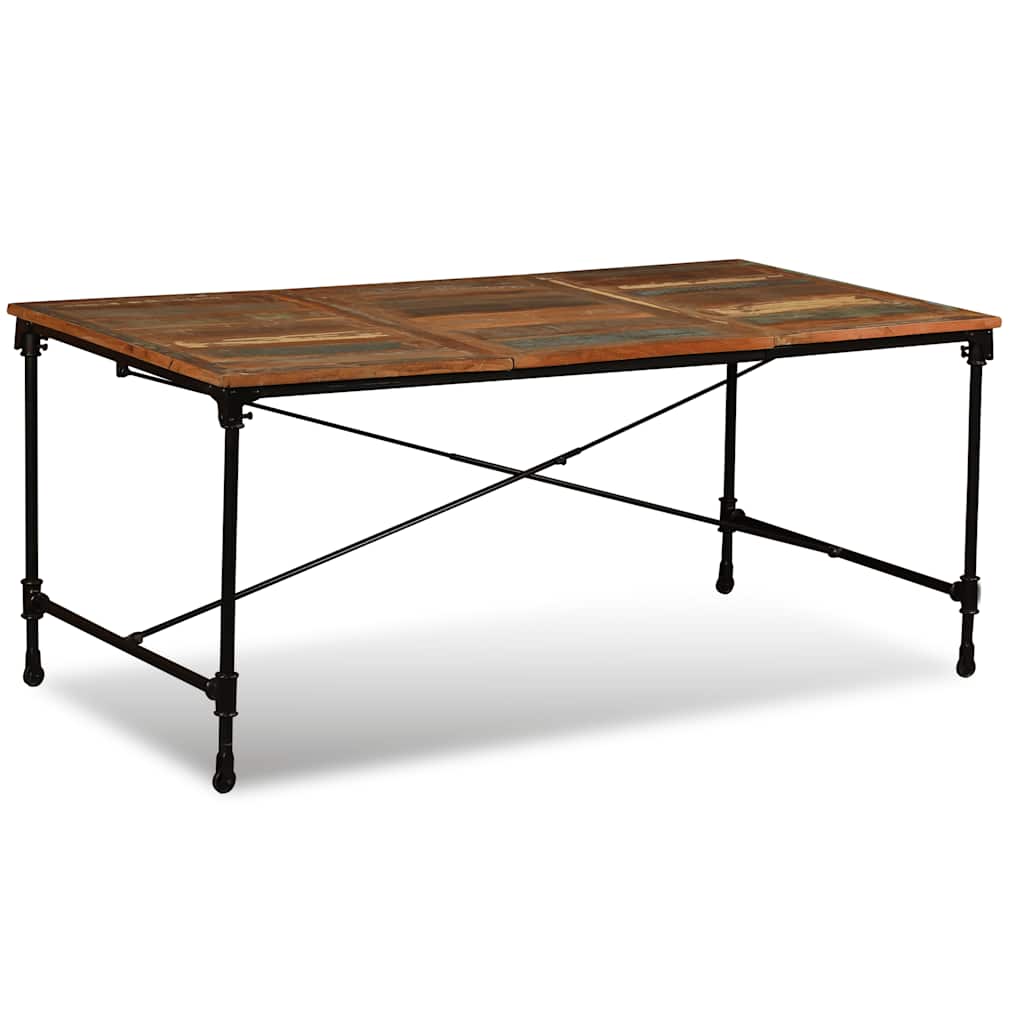 vidaXL Dining Table Solid Reclaimed Wood 180 cm - Multicolour - 180 x 90 x 76 cm