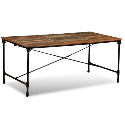 vidaXL Dining Table Solid Reclaimed Wood 180 cm - Multicolour - 180 x 90 x 76 cm