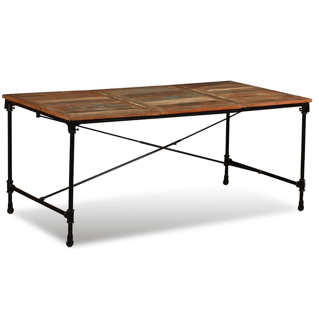 vidaXL Dining Table Solid Reclaimed Wood 180 cm - Multicolour - 180 x 90 x 76 cm