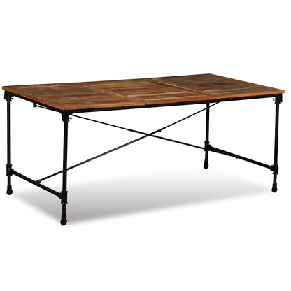 vidaXL Dining Table Solid Reclaimed Wood 180 cm - Multicolour - 180 x 90 x 76 cm