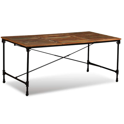 vidaXL Dining Table Solid Reclaimed Wood 180 cm - Multicolour - 180 x 90 x 76 cm