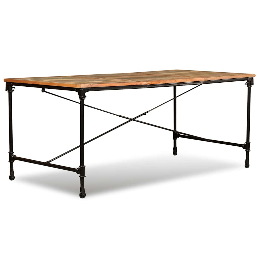 vidaXL Dining Table Solid Reclaimed Wood 180 cm - Multicolour - 180 x 90 x 76 cm