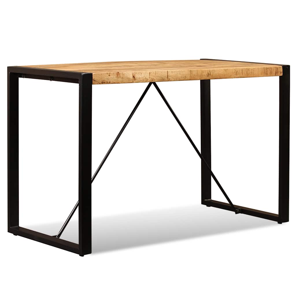 vidaXL Dining Table Solid Rough Mango Wood 120 cm - Brown - 120 x 60 x 76 cm