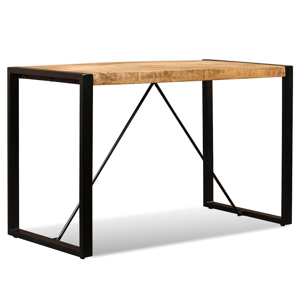 vidaXL Dining Table Solid Rough Mango Wood 120 cm - Brown - 120 x 60 x 76 cm