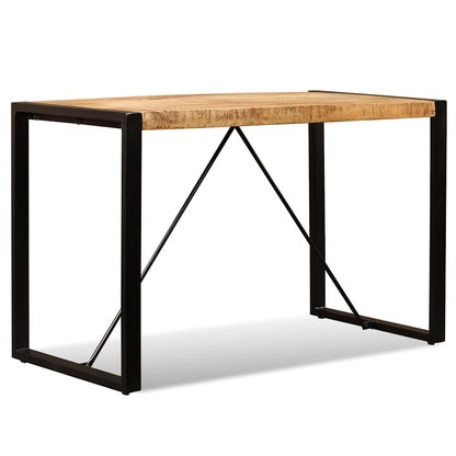 vidaXL Dining Table Solid Rough Mango Wood 120 cm - Brown - 120 x 60 x 76 cm