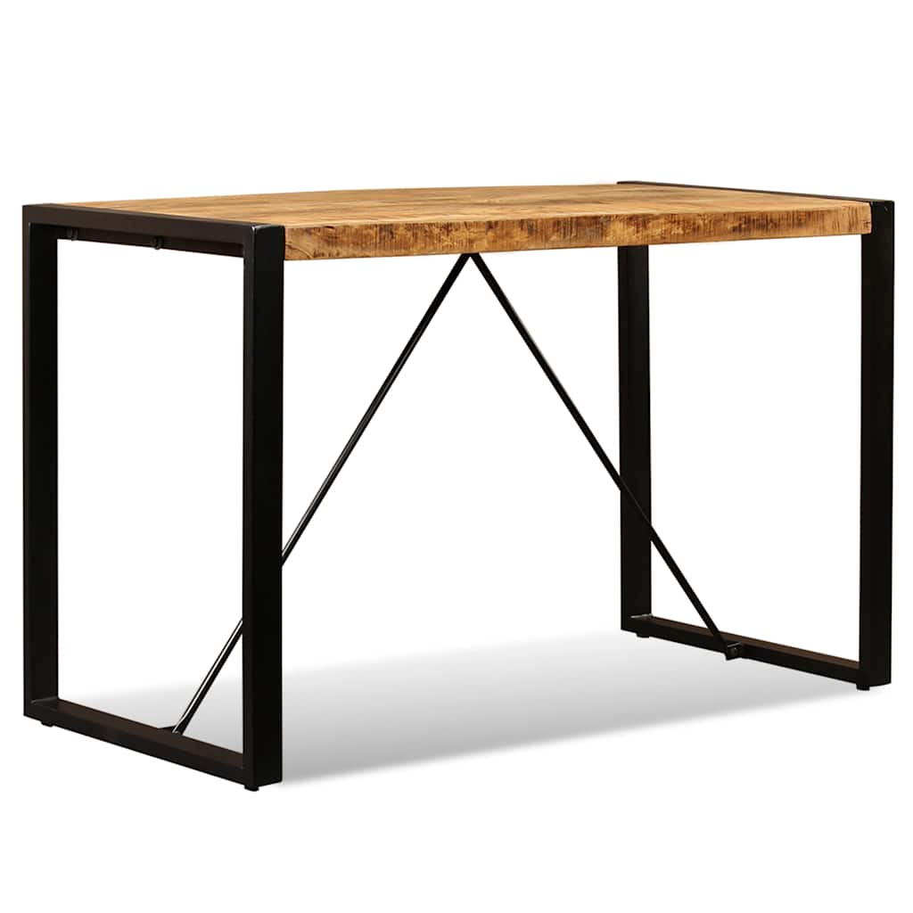 vidaXL Dining Table Solid Rough Mango Wood 120 cm - Brown - 120 x 60 x 76 cm