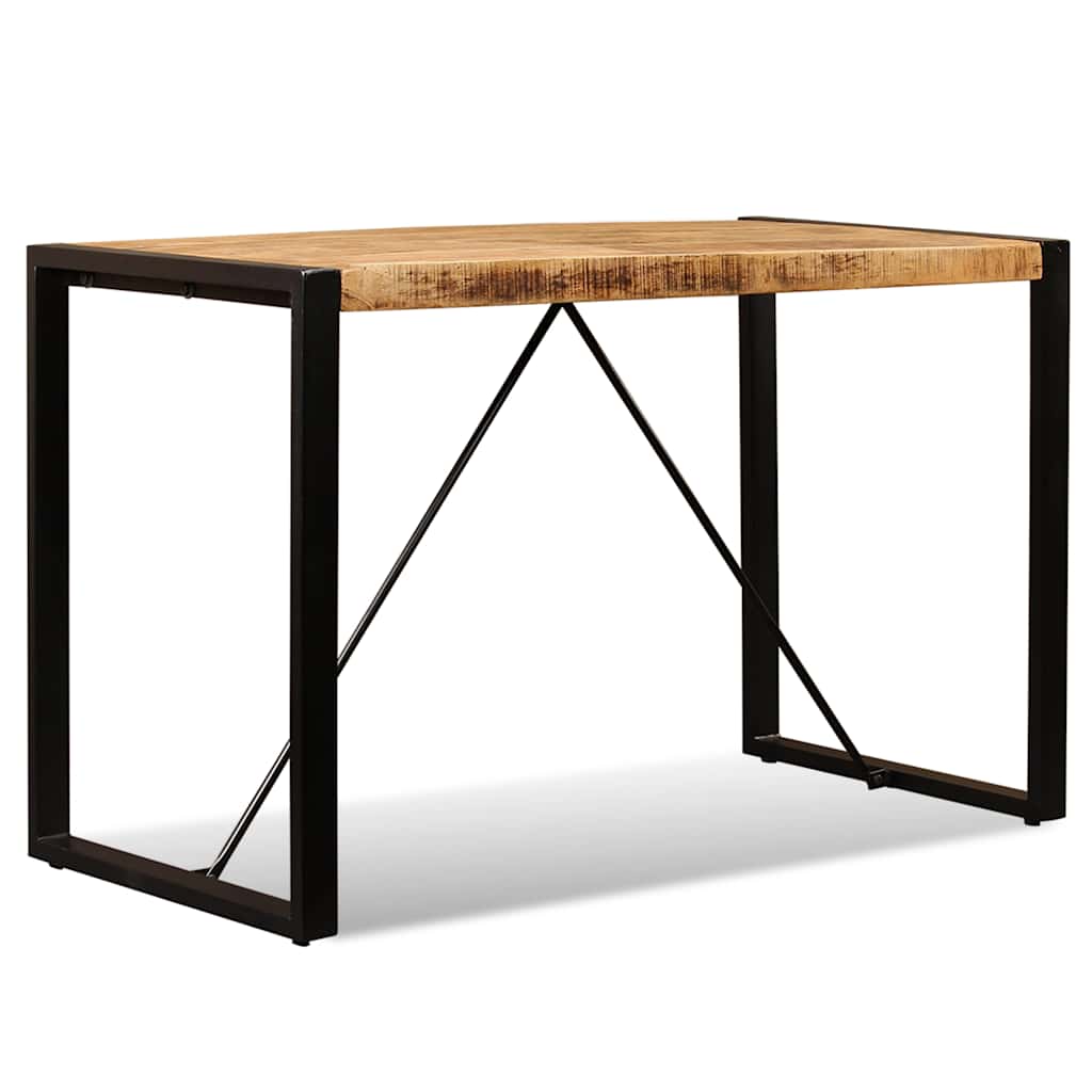vidaXL Dining Table Solid Rough Mango Wood 120 cm - Brown - 120 x 60 x 76 cm