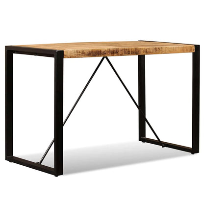 vidaXL Dining Table Solid Rough Mango Wood 120 cm - Brown - 120 x 60 x 76 cm