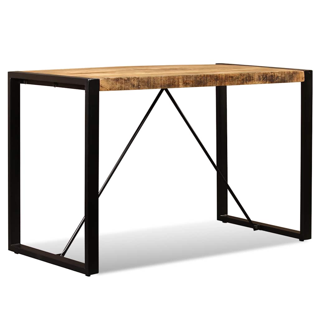 vidaXL Dining Table Solid Rough Mango Wood 120 cm - Brown - 120 x 60 x 76 cm