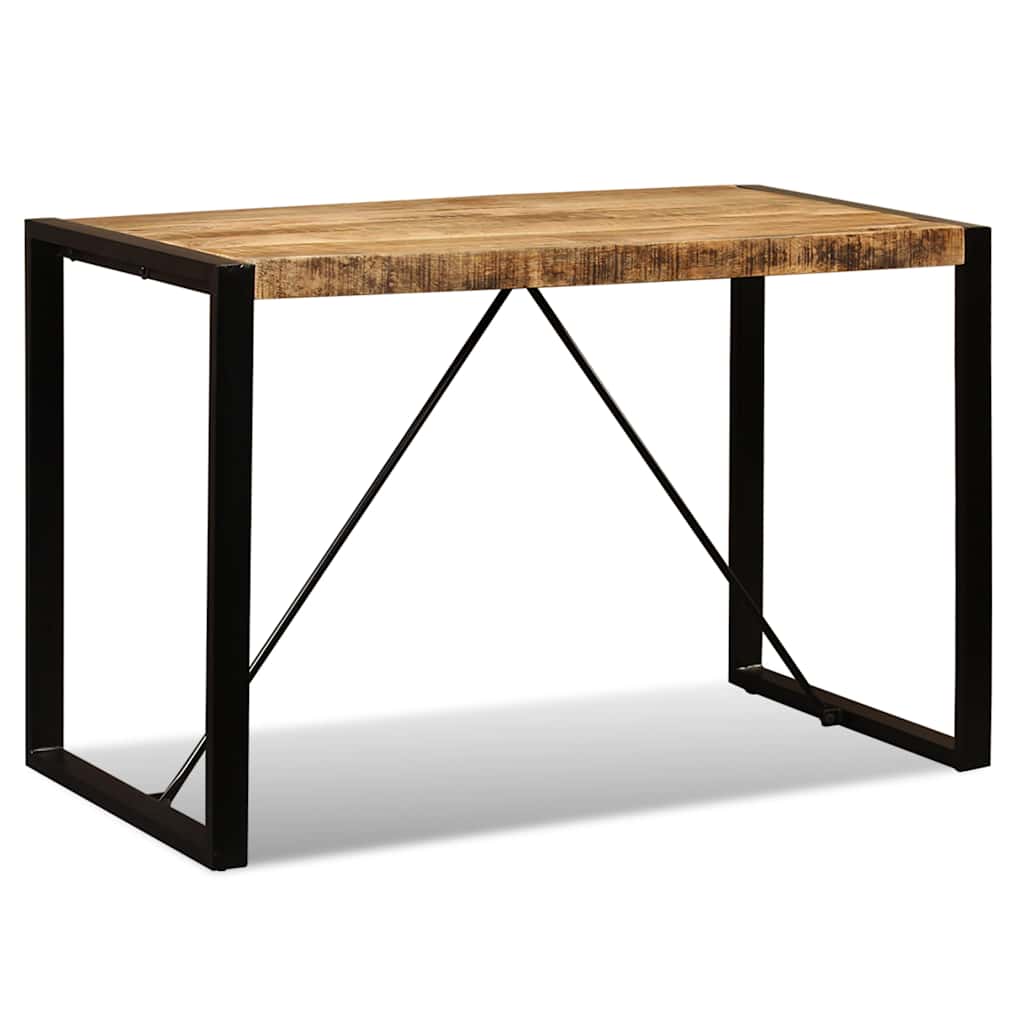 vidaXL Dining Table Solid Rough Mango Wood 120 cm - Brown - 120 x 60 x 76 cm