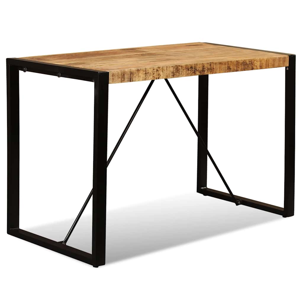 vidaXL Dining Table Solid Rough Mango Wood 120 cm - Brown - 120 x 60 x 76 cm