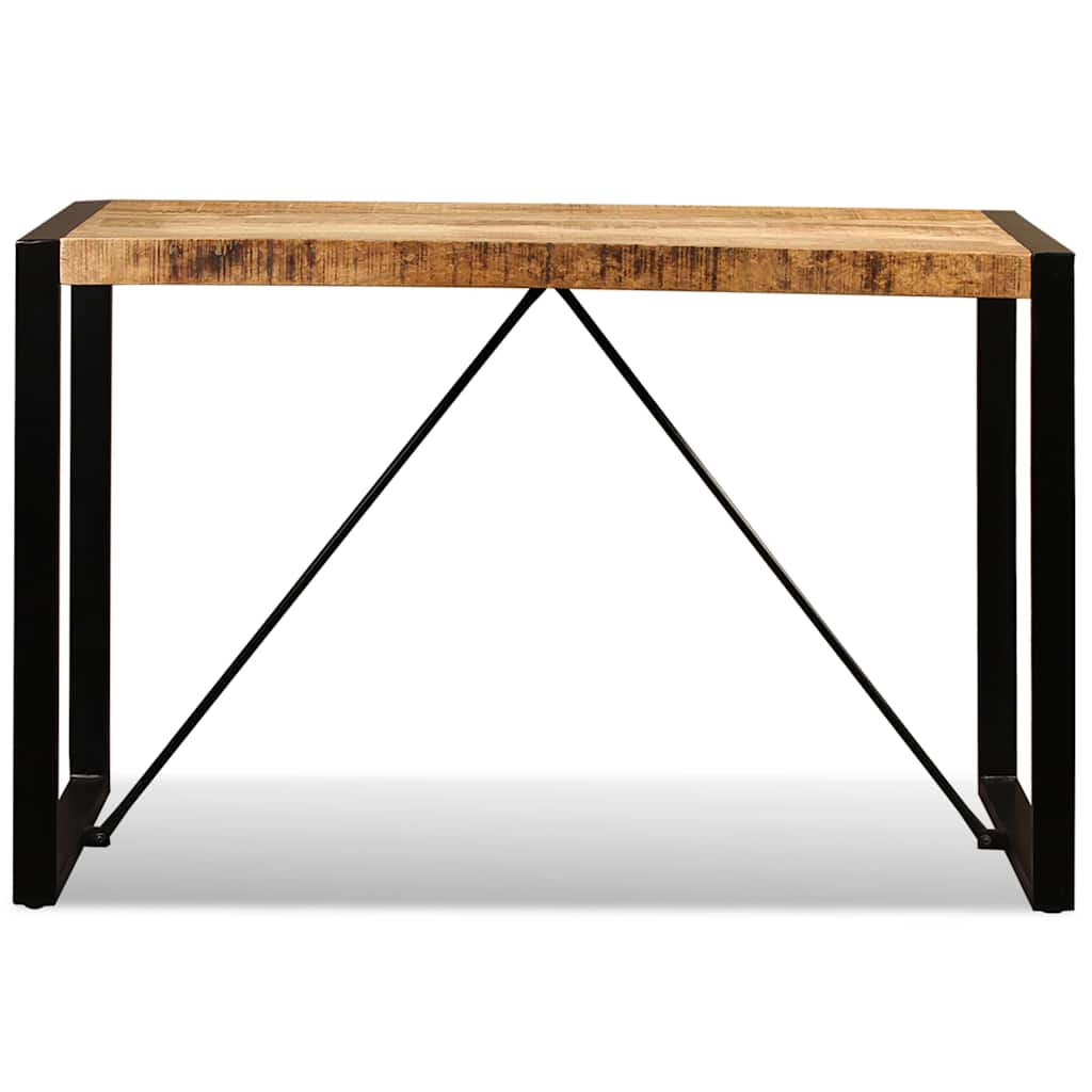 vidaXL Dining Table Solid Rough Mango Wood 120 cm - Brown - 120 x 60 x 76 cm