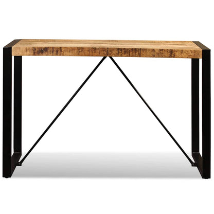 vidaXL Dining Table Solid Rough Mango Wood 120 cm - Brown - 120 x 60 x 76 cm