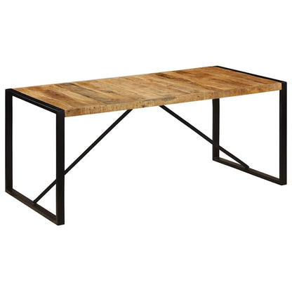 243997 vidaXL Dining Table Solid Rough Mango Wood 180 cm - Brown - 180 x 90 x 76 cm